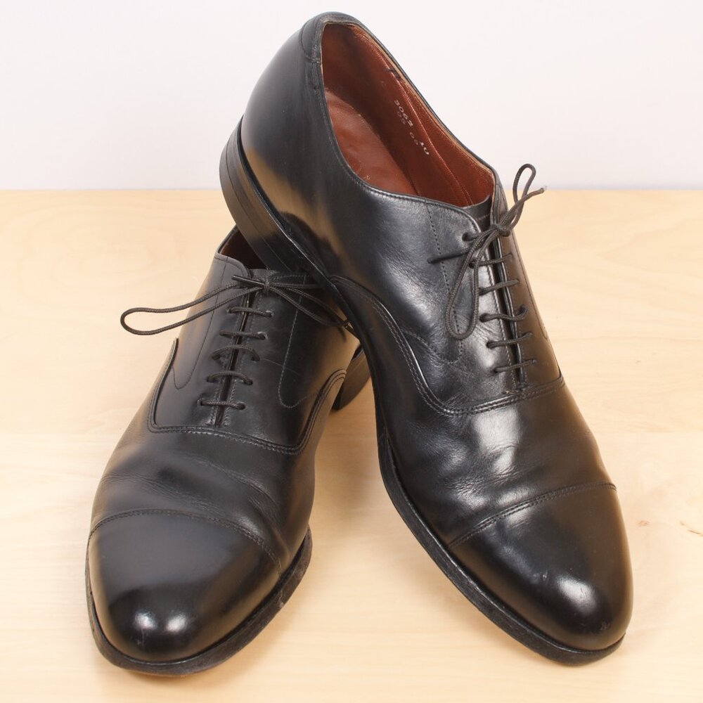 Hartt 11.5 C Black Leather Calfskin Captoe Oxford Shoe